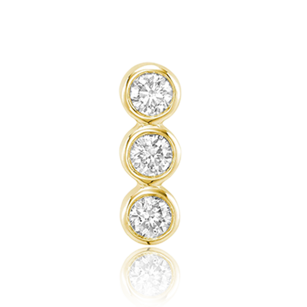 Trinity Bezel Diamond Stud Earrings