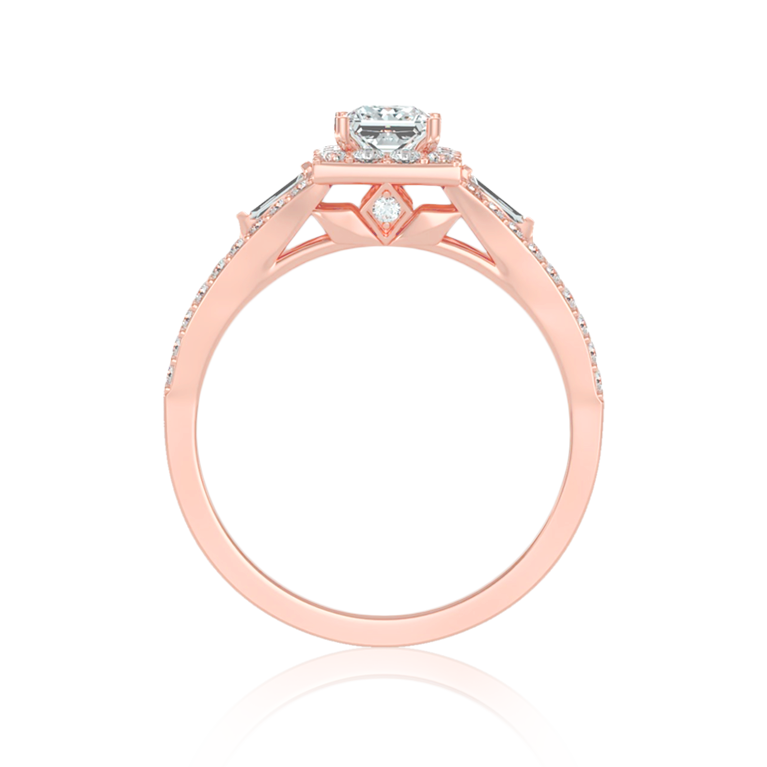 Natural Diamond Shank Halo Ring ( 1 Ct. Wt. )