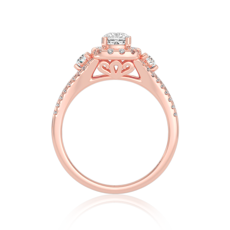 "Forever Trinity" Halo Engagement Diamond Ring ( 1.15 Ct. Tw. )