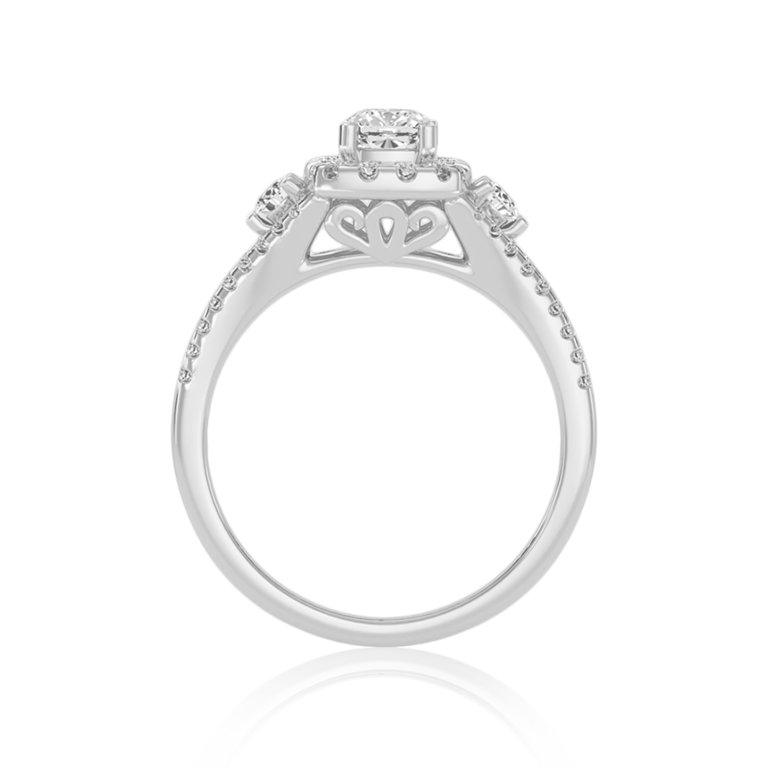 "Forever Trinity" Halo Engagement Diamond Ring ( 1.15 Ct. Tw. )