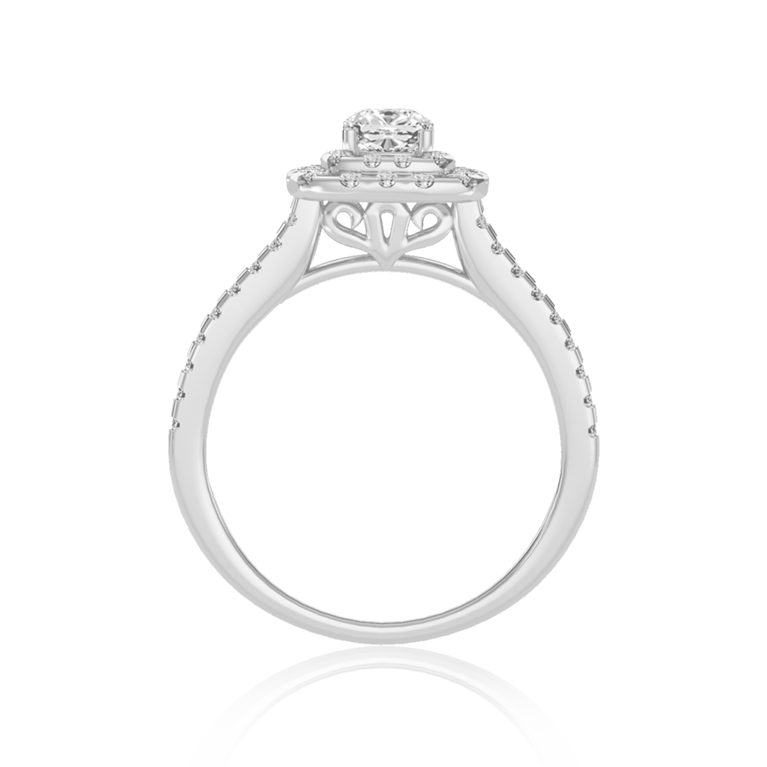 "Love Story" Halo Engagement gold ring