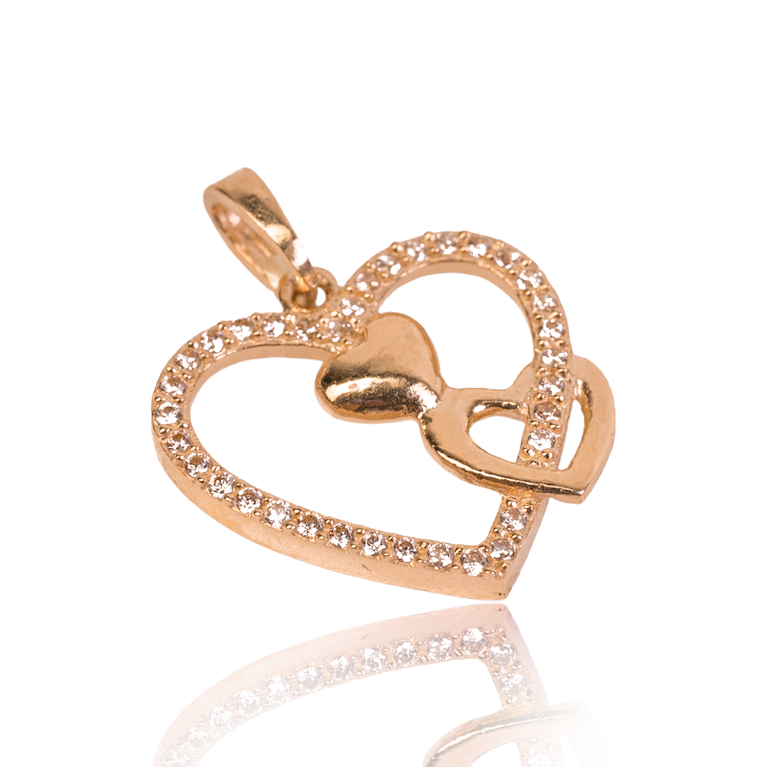 10k Rose Gold Triple Heart