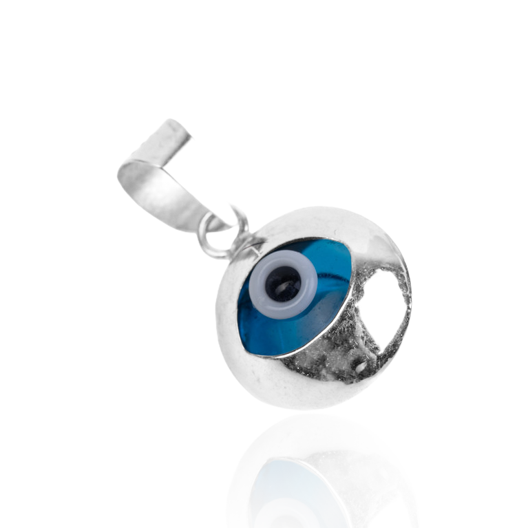 10k White Gold Evil Eye Pendant