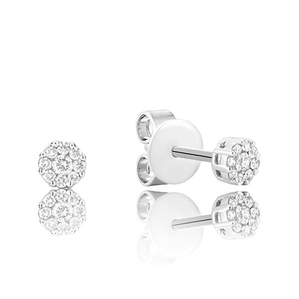 Cluster Diamond Stud Earrings