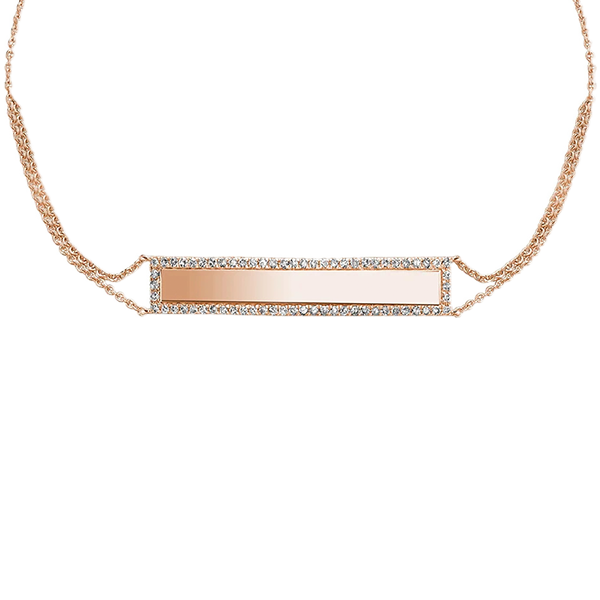 Plated Bar Diamond Name Bracelet