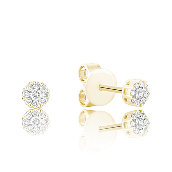 Cluster Diamond Stud Earrings