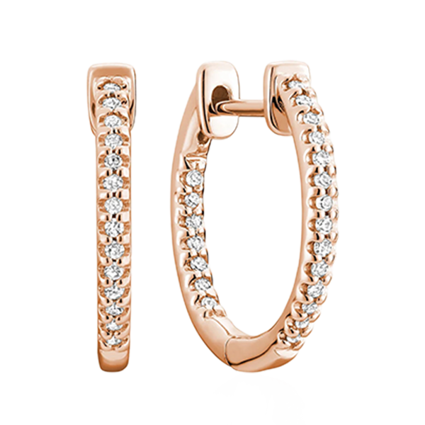 Diamond Hoop Earrings In White, Yellow & Rose Gold