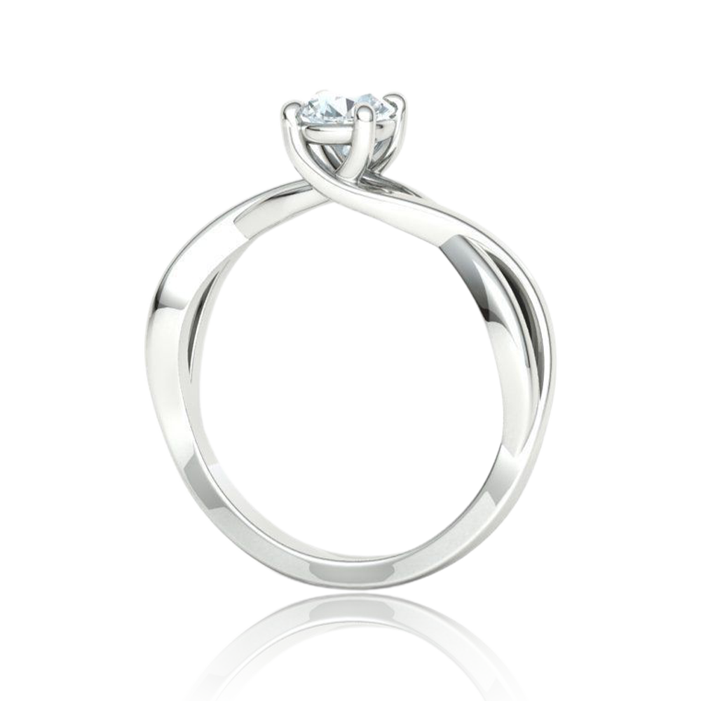 Serenity Solitaire Ring In White Gold