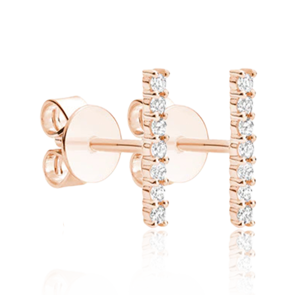 Diamond Bar Stud Earrings