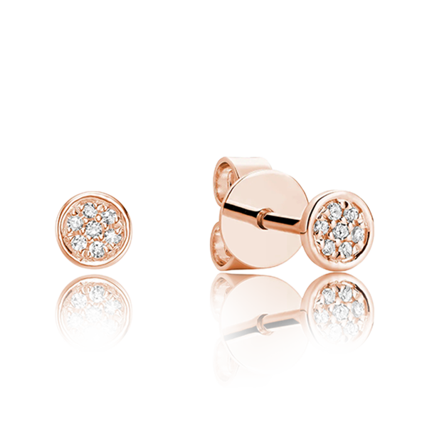 Round Cluster Diamond Stud Earrings