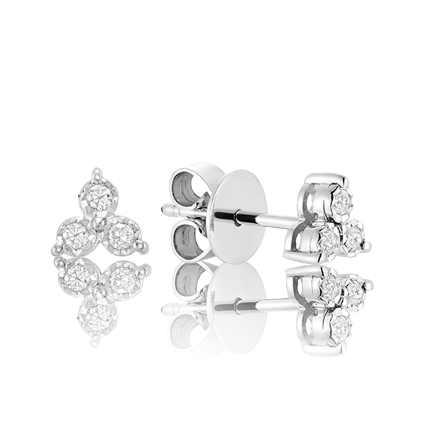 Trinity Illusion Diamond Stud Earrings