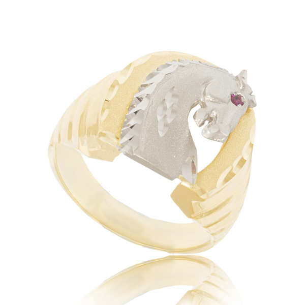 Lucky 2-Tone Men's Gold Ring