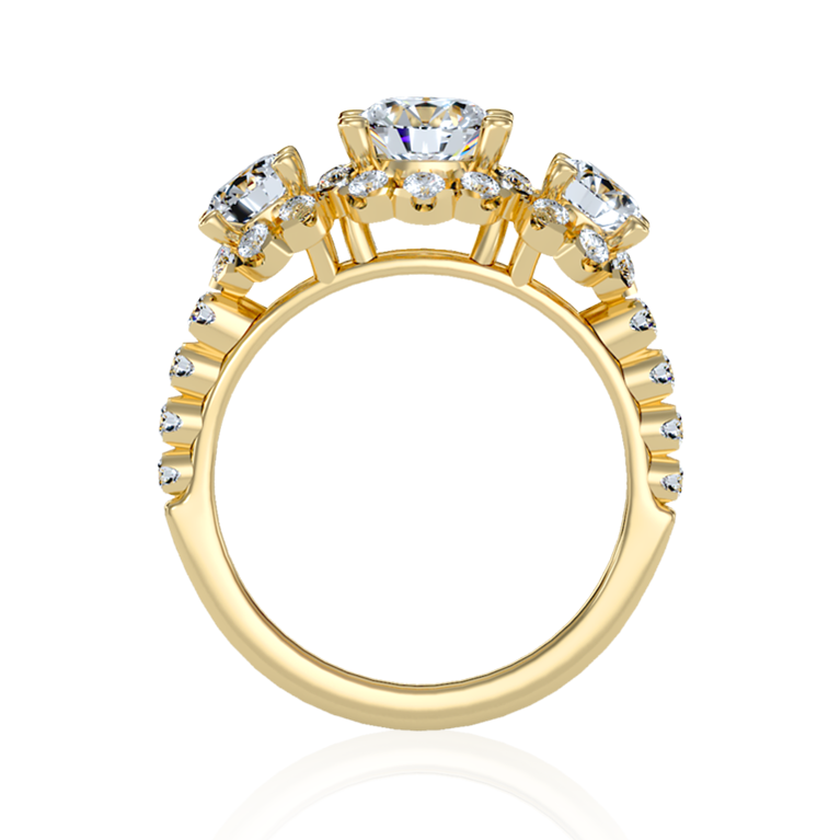 Luxury Trilogy Diamond Ring In Yellow Gold