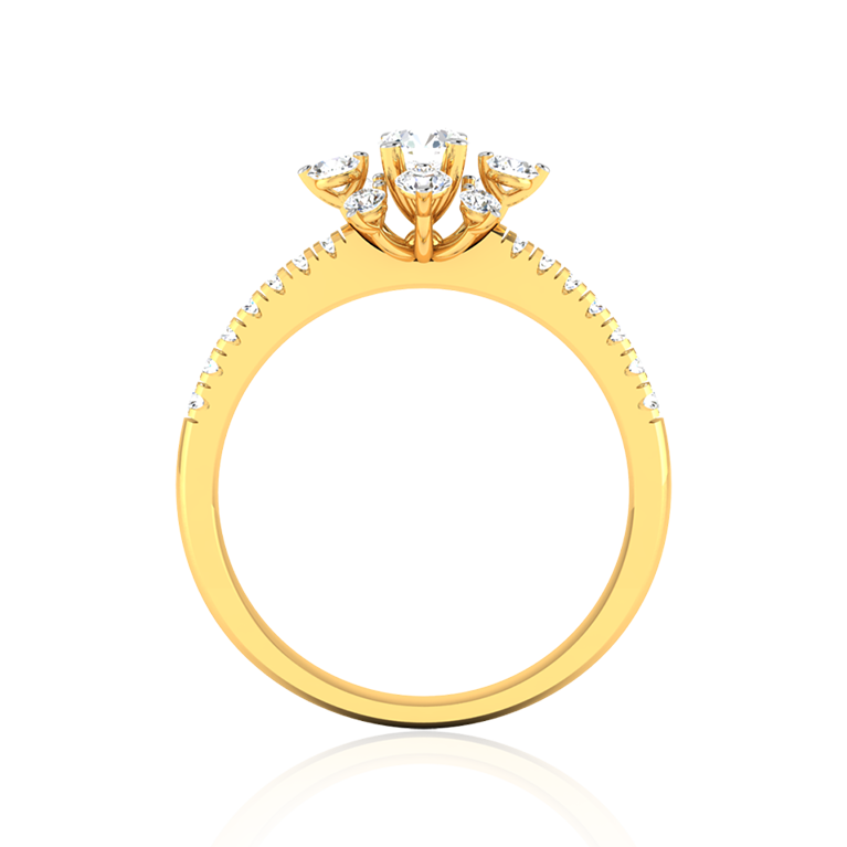 Diamond Bloom Ring In Yellow Gold