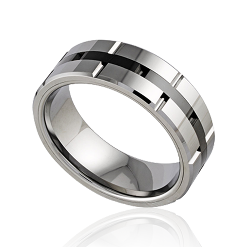 "Arctic Noir" Tungsten Men's Ring 8mm