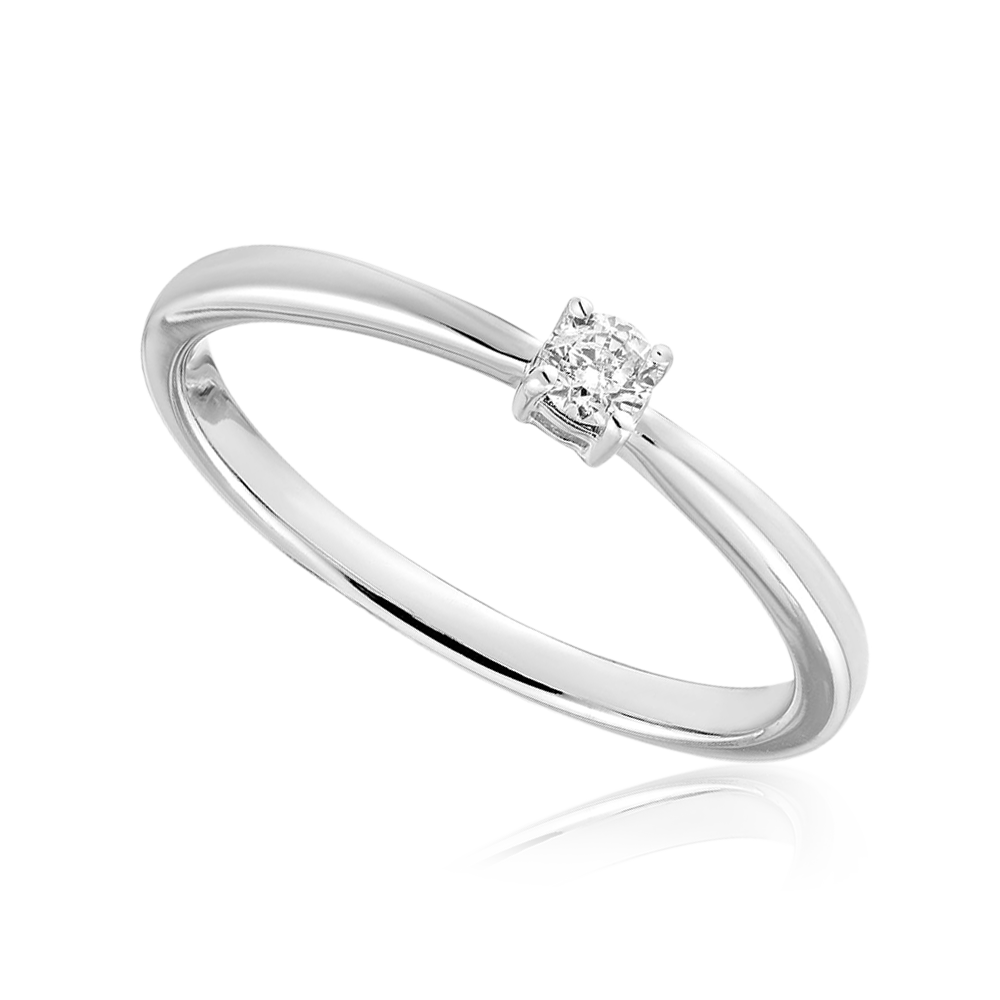 Solitaire Diamond (0.15ct tw.) In White, Yellow & Rose Gold