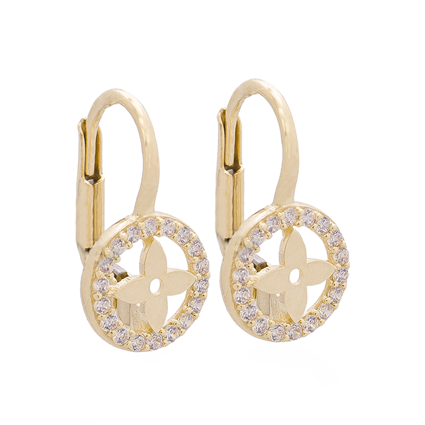 Clover CZ French Clip Earrings