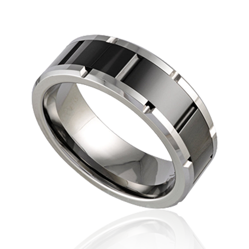"Shadow Frost" Tungsten Men's Ring 8mm