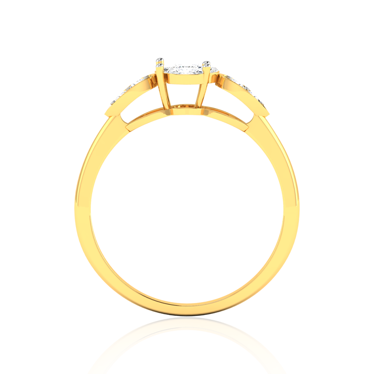 "Blooming Serenity" Solitaire Trinity in Yellow Gold