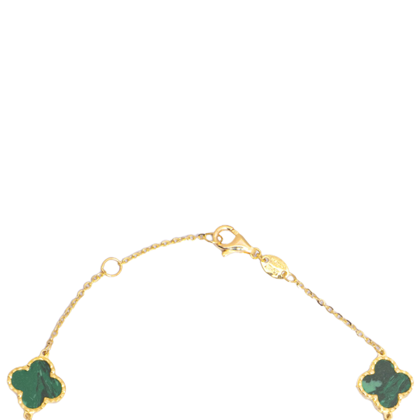 Green Malachite 4 Clover Bracelet