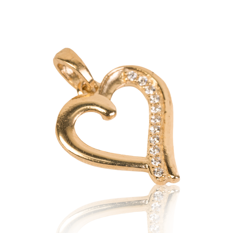 Dazzling Cz Heart In 10k Gold