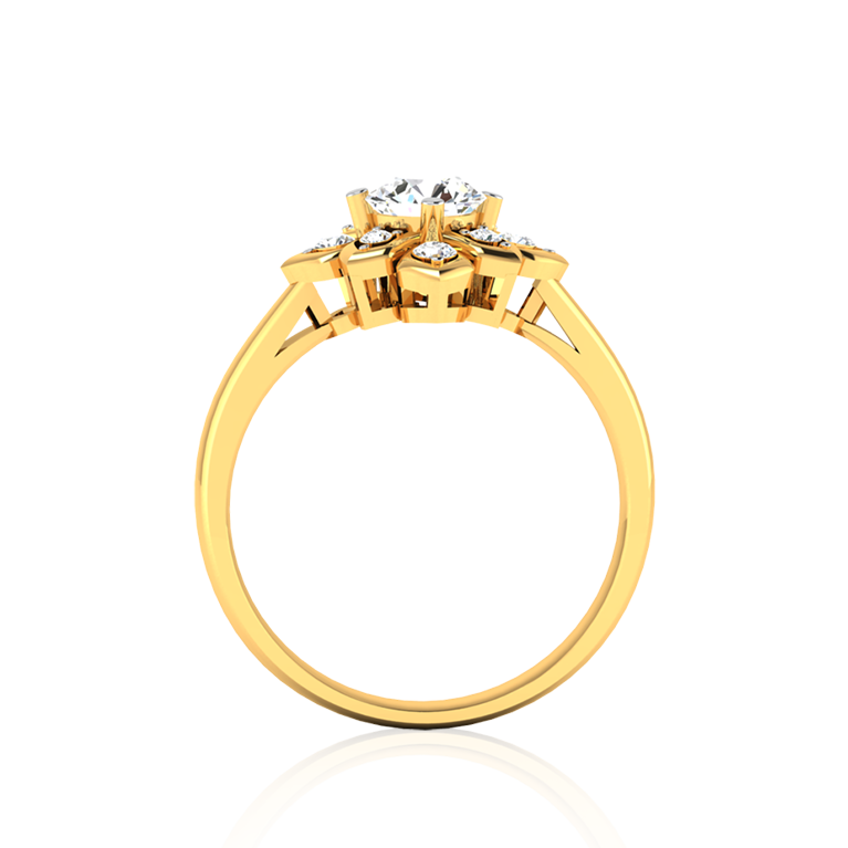 "Opulent Gilded Echelon" Diamond Ring