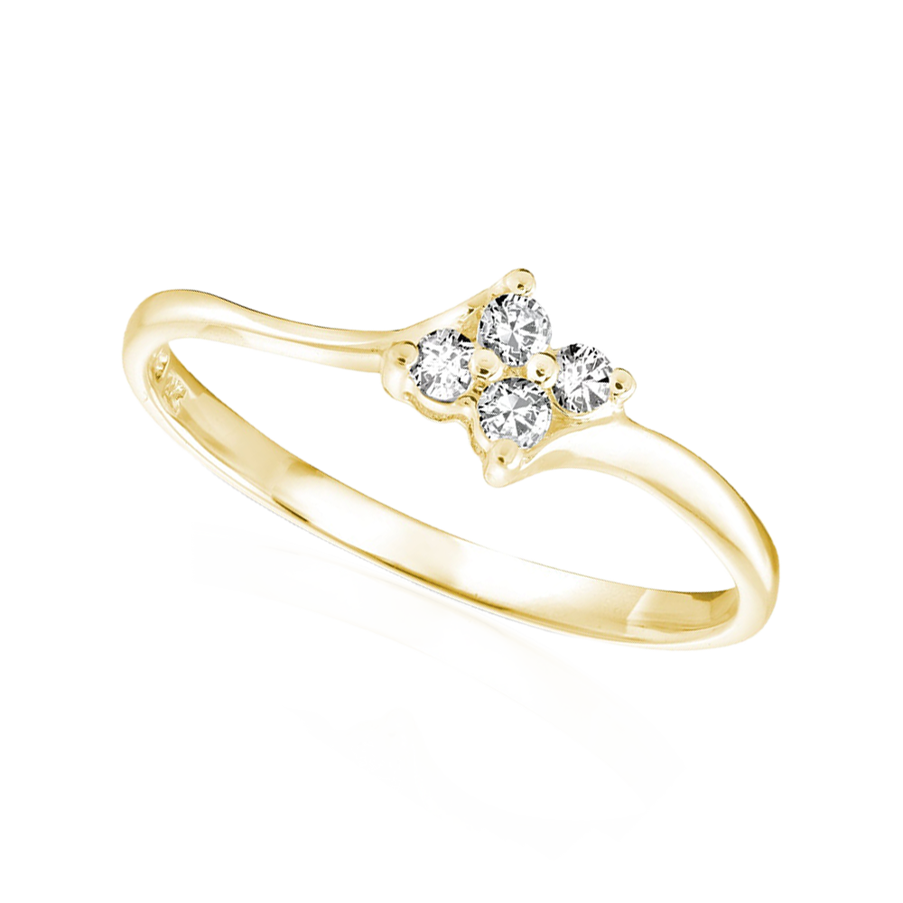 "Diamonds are Flower " Gold  Ring