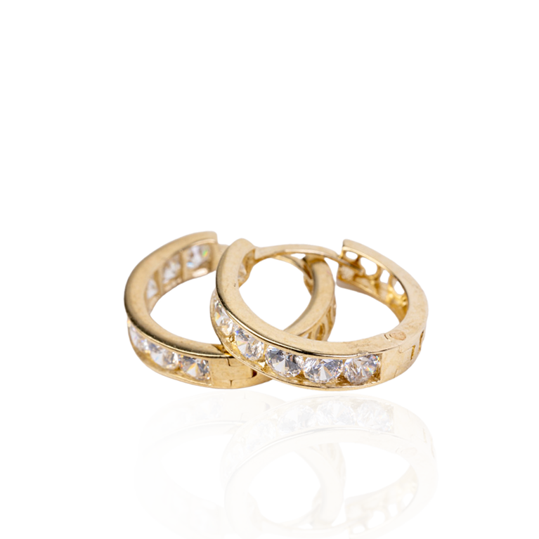 Yellow Gold Cz Huggies