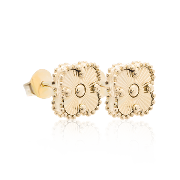 10KT Gold  Clover Studs