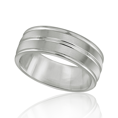 "Pure Elegance" White Tungsten Men's Ring 8mm