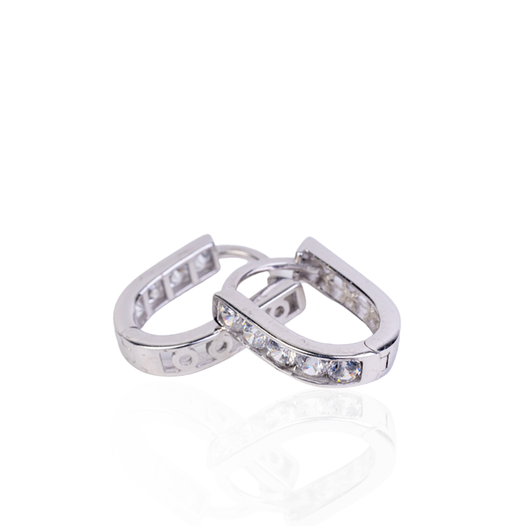 White Gold cz Huggies