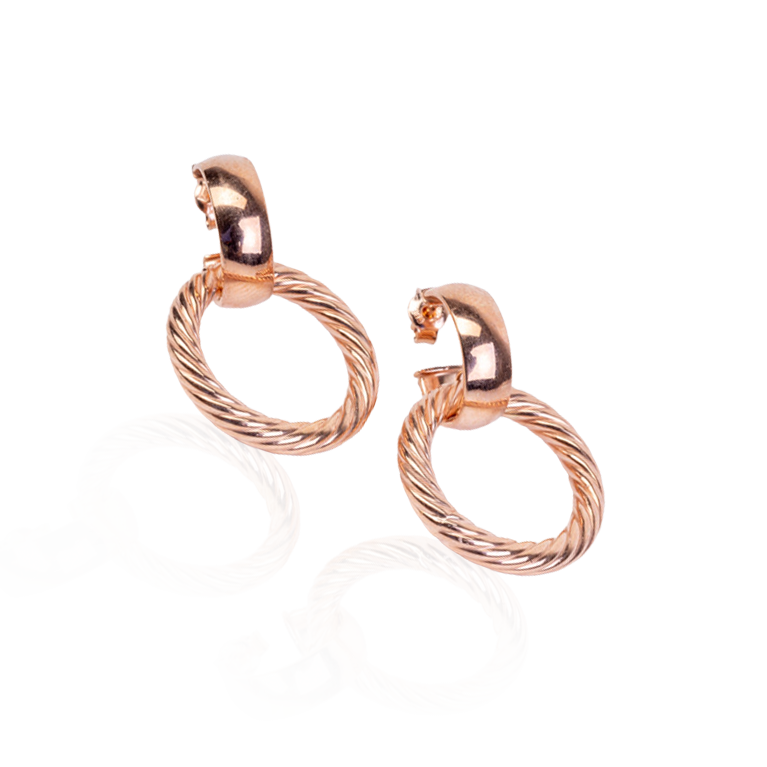 Chic Rose Gold Tube Dangling Earrings