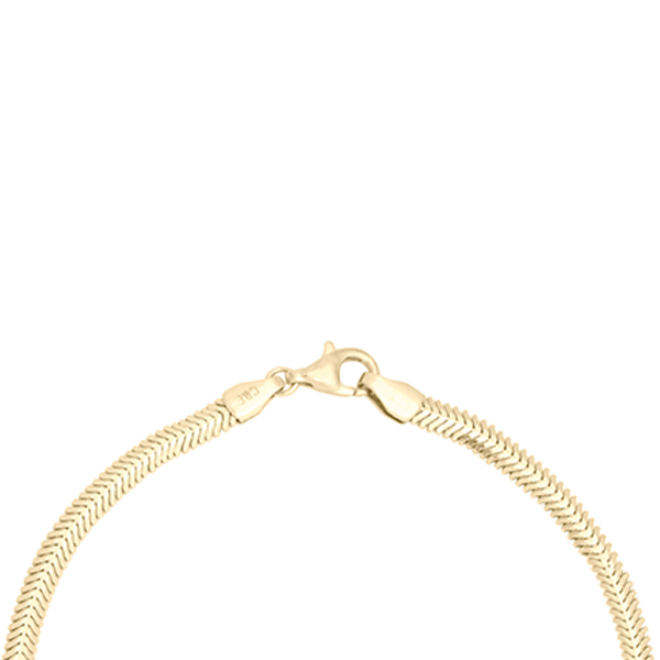 "Sculpted Grace" Flexible Herringbone Gold Bracelet
