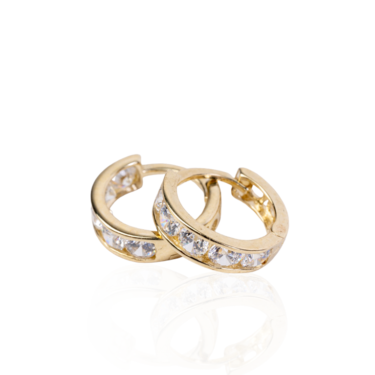 "Diamond Look" Huggie Hoops