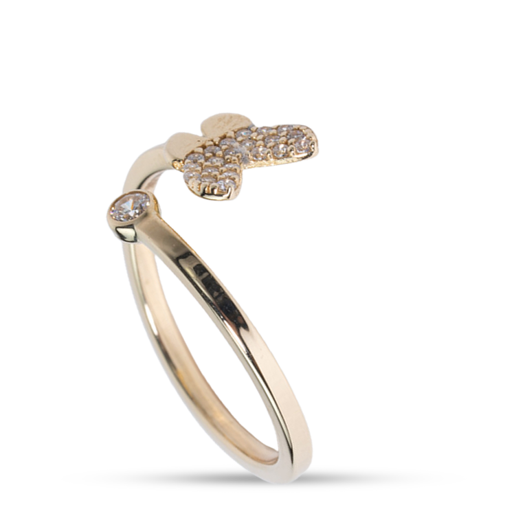 Butterfly Tail CZ Ring