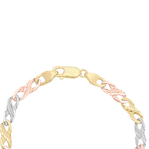 3-Tone Infinity Gold Bracelet