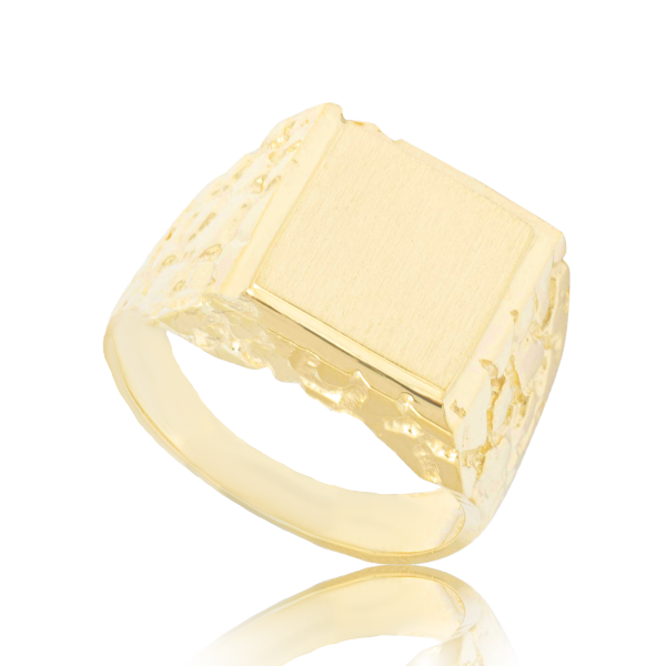 Brushed Imperial Gold Nugget Men's Ring