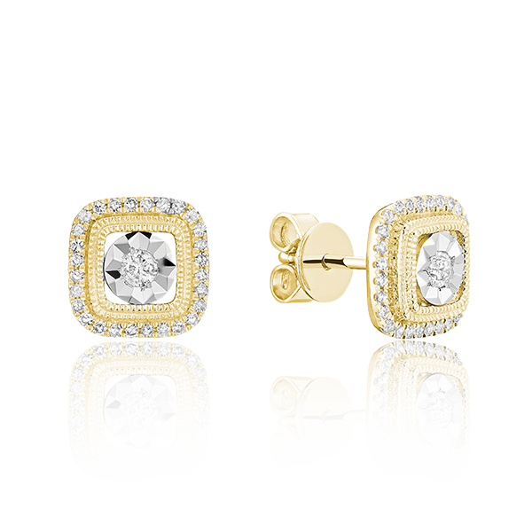 "Dreamweave" Halo Diamond Earrings