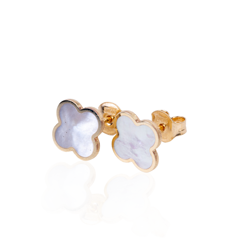 Mother of Pearl Clover Studs