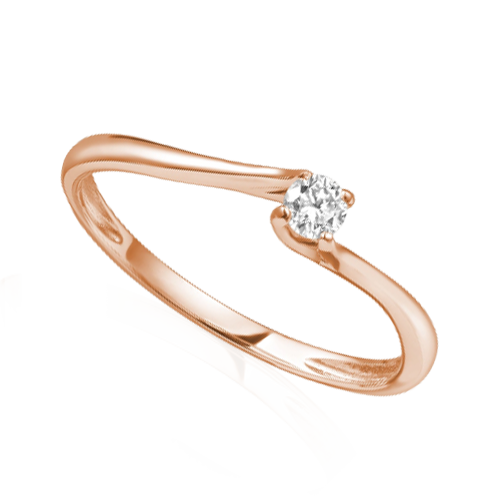 "Temptress Twist Solitaire" In Rose Gold