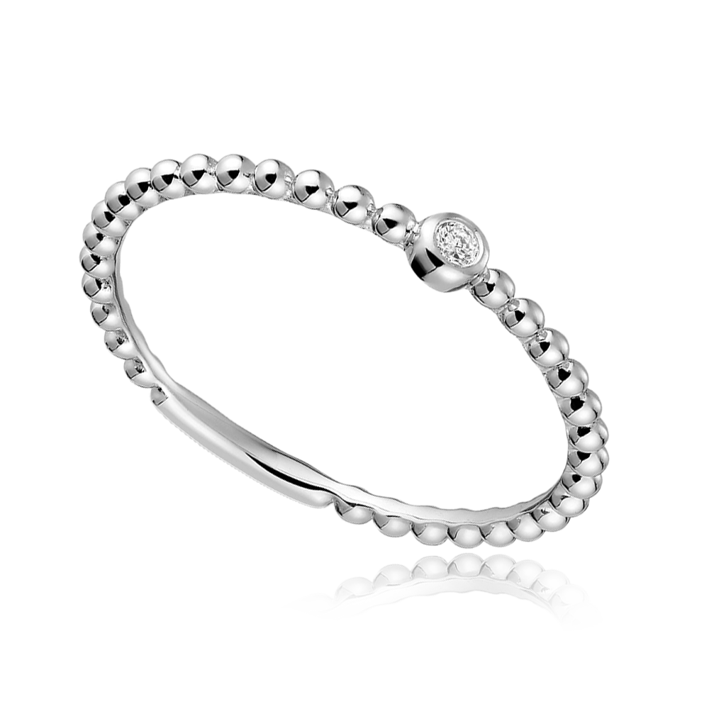 "Solo" Diamond & Bead Solitaire