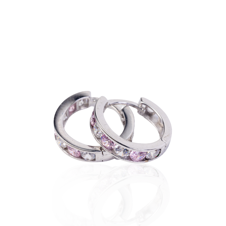 Amethyst CZ Huggie Hoops