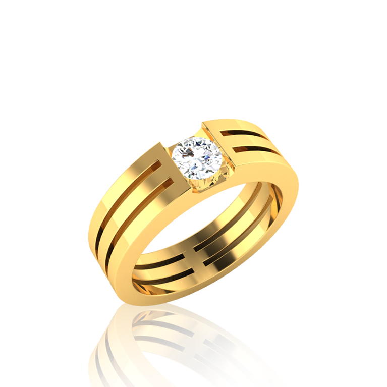 Gender Neutral Solitaire In Yellow Gold