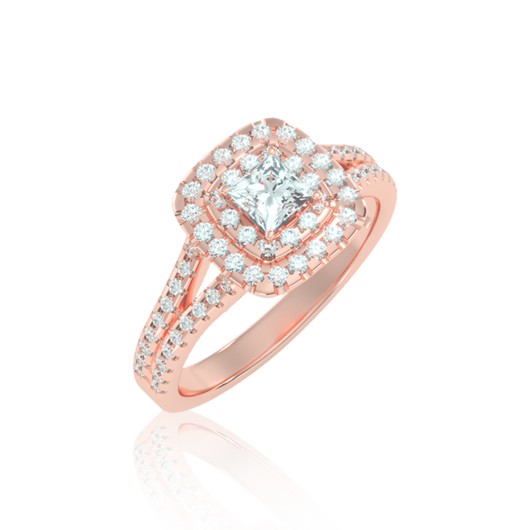 Princess Halo Diamond Ring (0.88 Ct. Tw.)