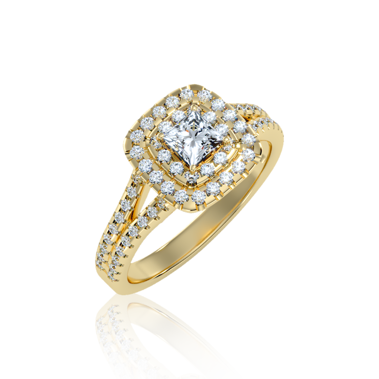 Princess Halo Diamond Ring (0.88 Ct. Tw.)