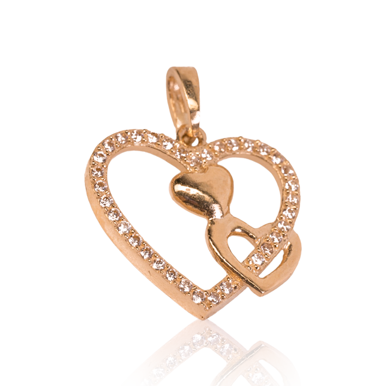 10k Rose Gold Triple Heart