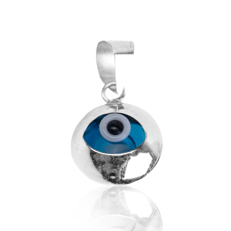 10k White Gold Evil Eye Pendant