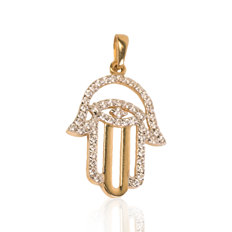 Hand Of God In Yellow Gold "Hamsa"