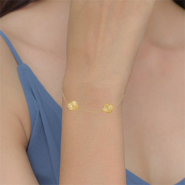 Triple Clover Gold Bracelet