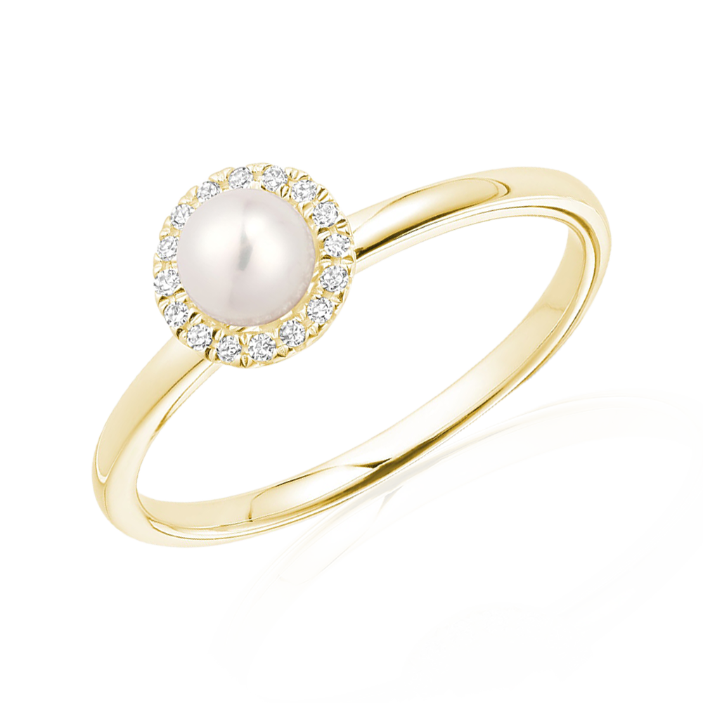 Freshwater Pearl & Diamond Ring